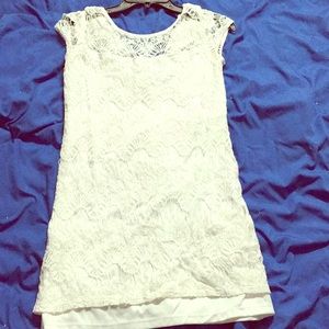White lace overlay summer dress